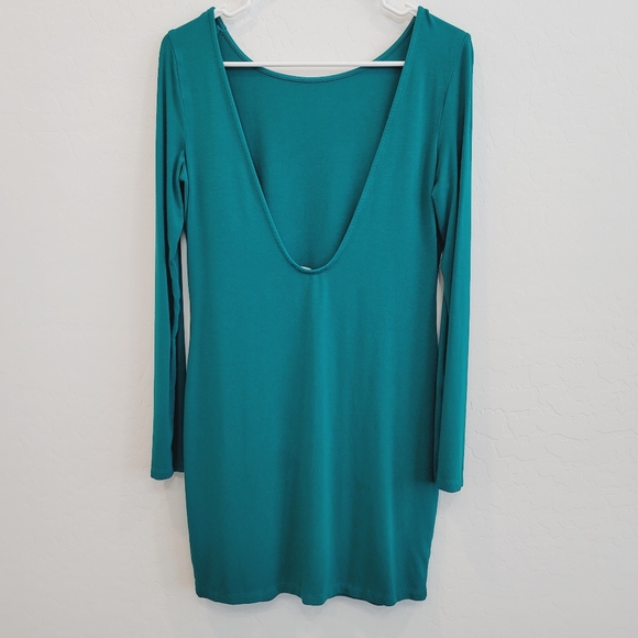 💕 Forever 21 Emerald Green Bodycon Dress Size Large - Picture 7 of 11